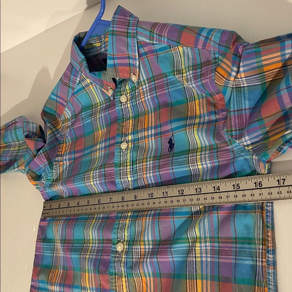 Polo Ralph Lauren Button Shirt Boys medium 10-12 cotton plaid - Picture 5 of 7